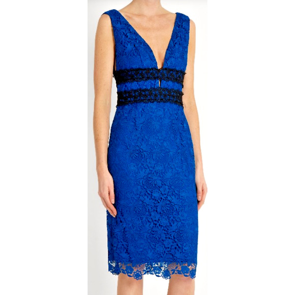 Diane Von Furstenberg Viera Blue Lace Dress Retail $498 10 - Picture 1 of 9